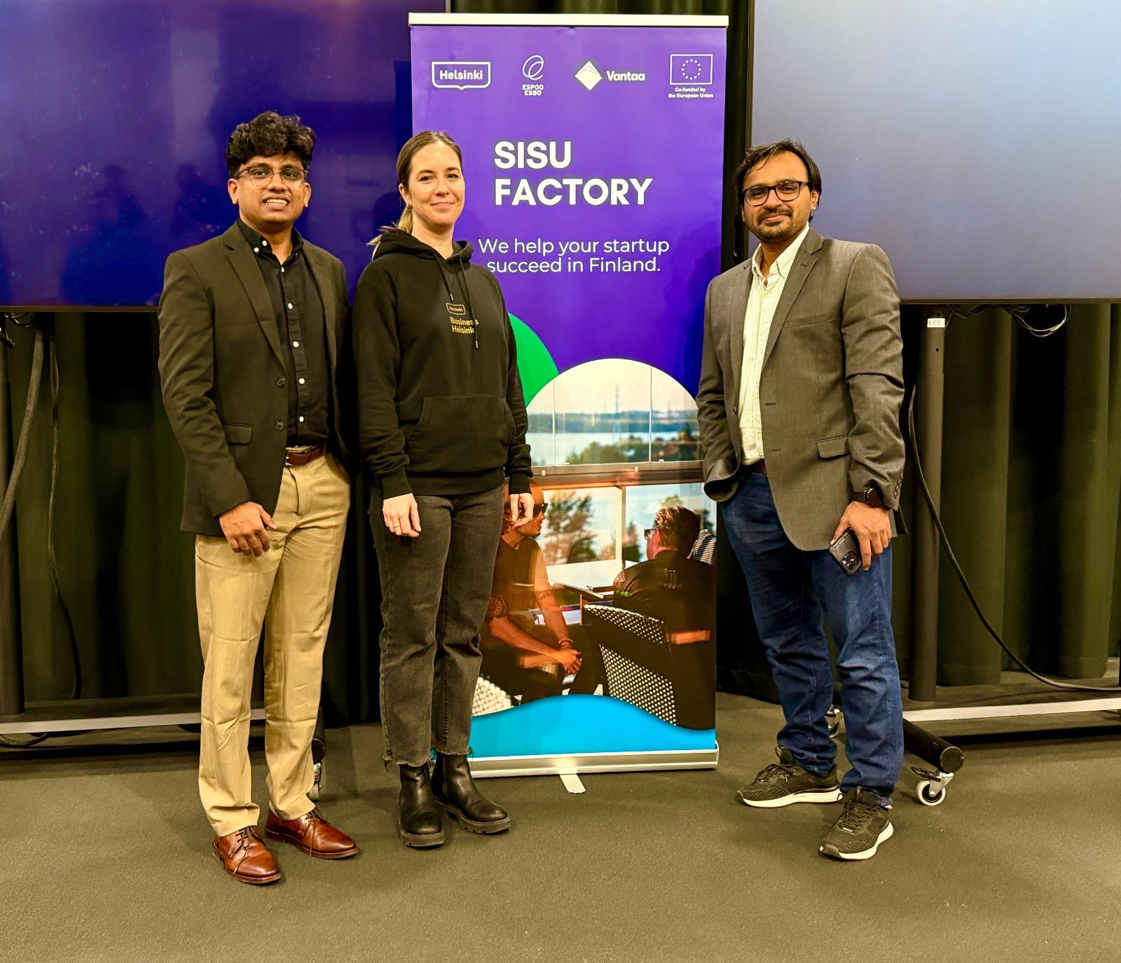 QBay team with a Sisu Factory representative